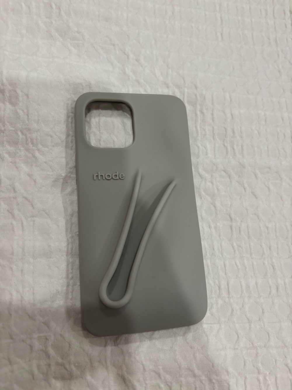 iPhone 13 Pro Max rhode Gray Silicone Phone Case with Integrated Grip